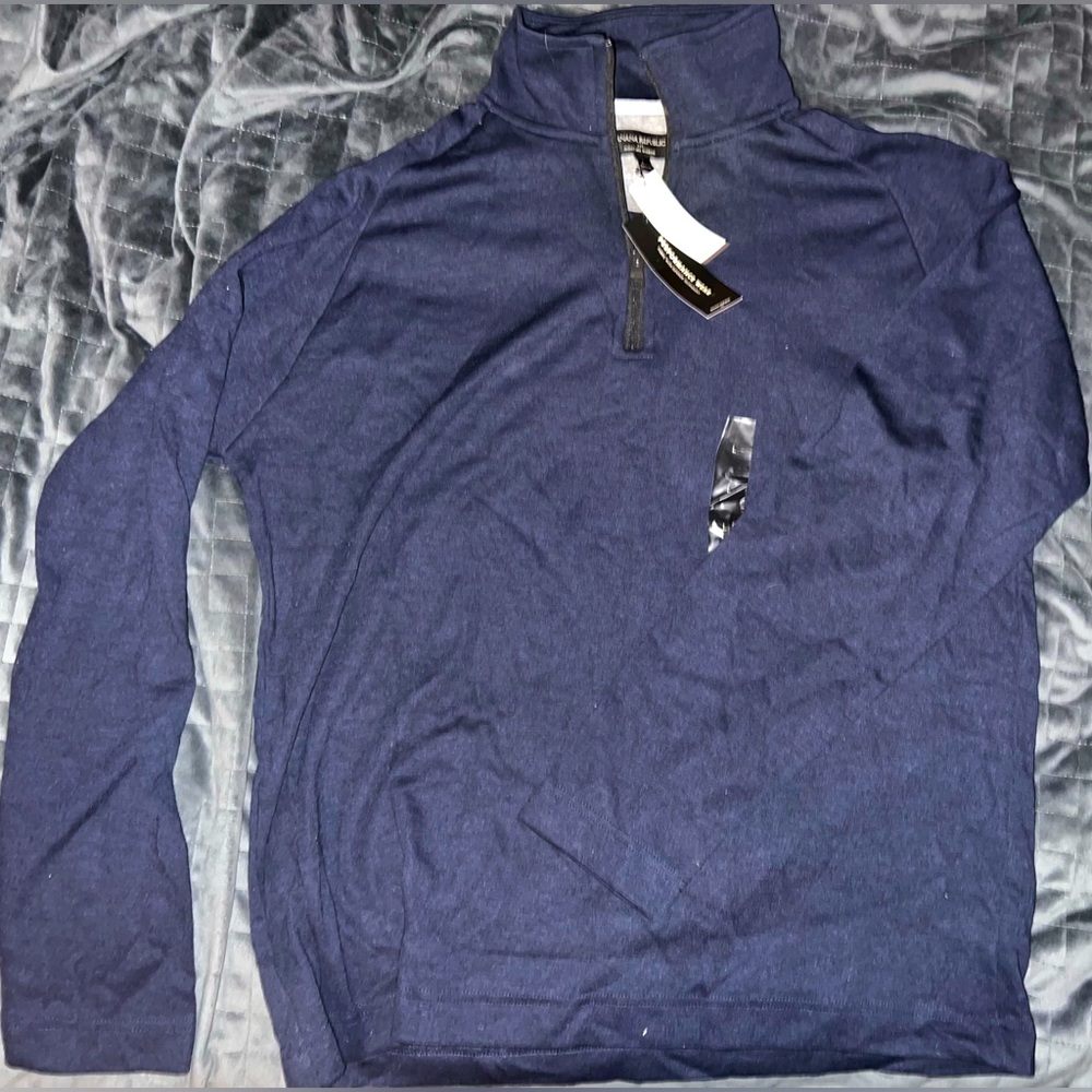 Banana Republic - Sweater Zip Up Collar New NWT Mens Large L Blue